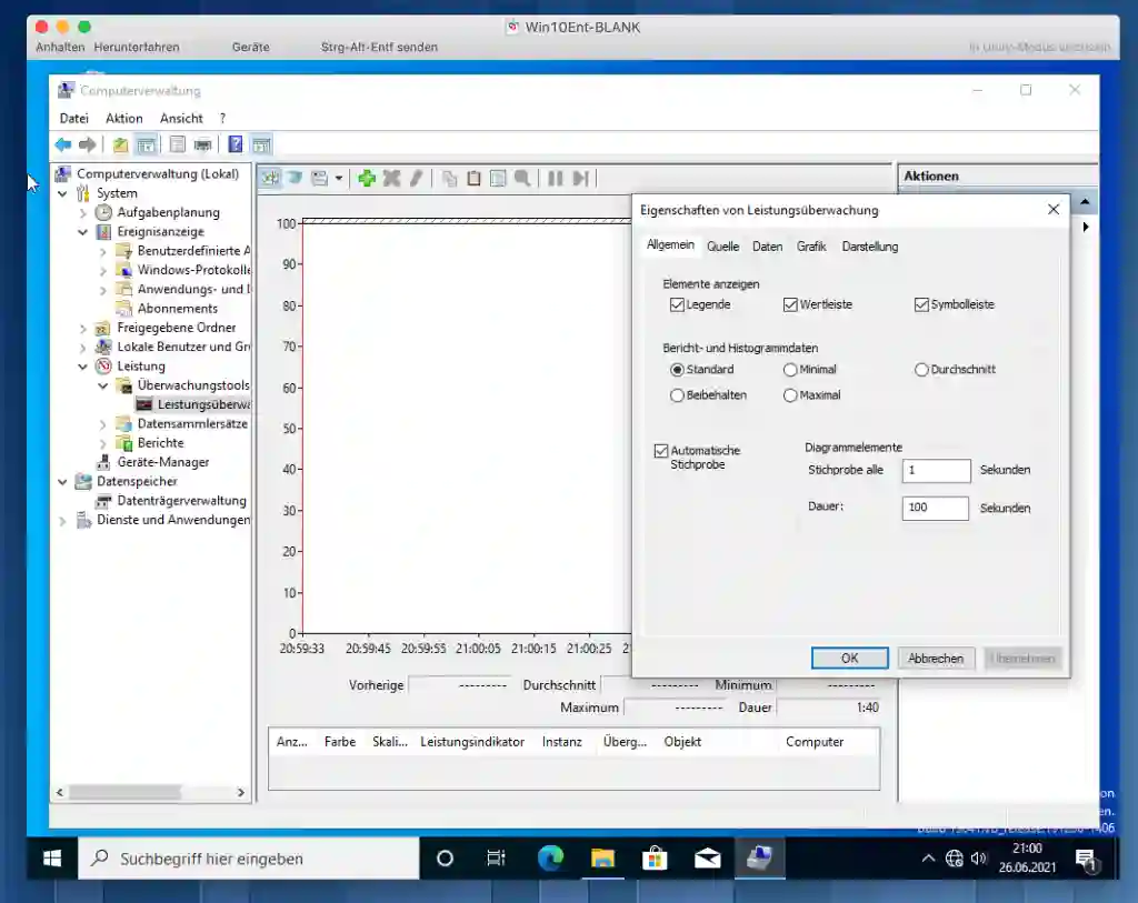 Screenshot Windows NT3 Leistungsanzeige